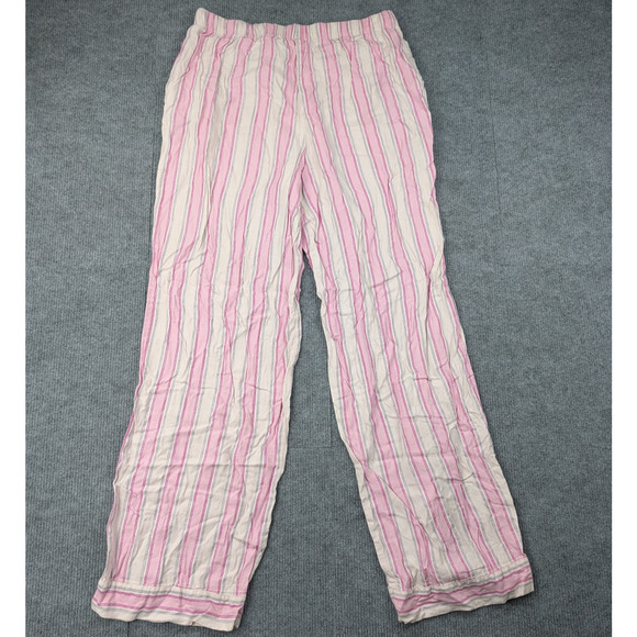 Vintage Victorias Secret Pajama Pants Women Medium Pink Y2K Brushed Cotton Modal - Picture 3 of 7